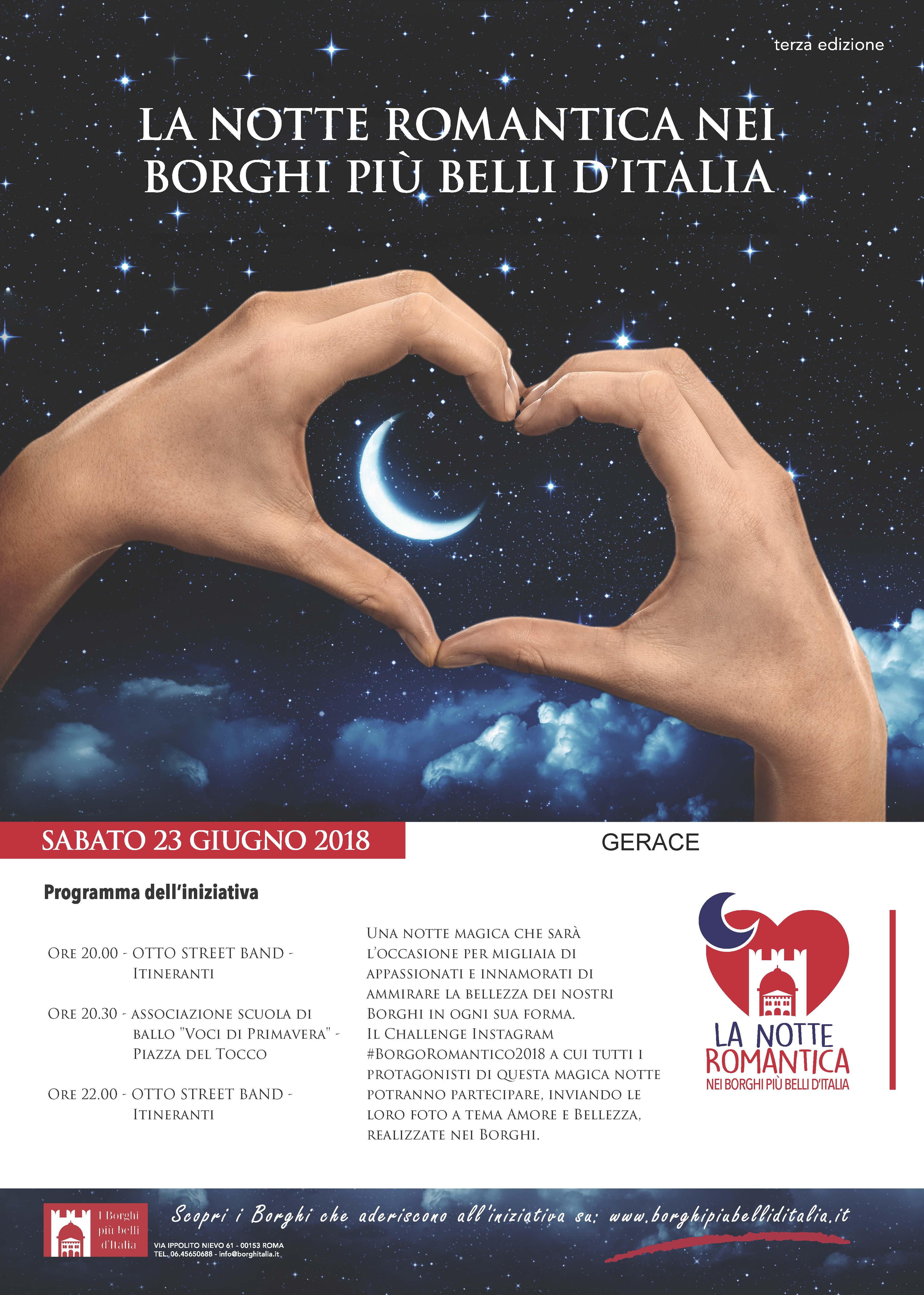 La notte romantica nei Borghi piu belli 23 giugno 2018 Programma formato A3 edit