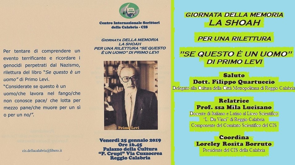 Foto manifesto Giornata della memoria la Shoah
