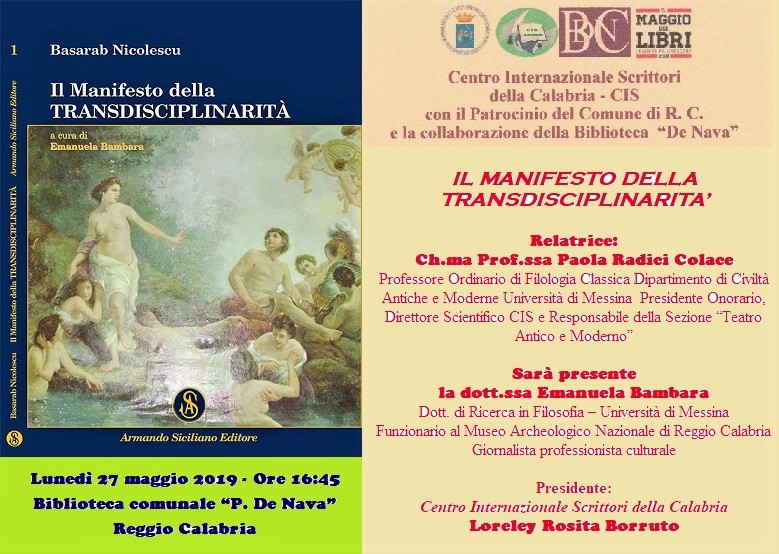 Foto Presentazione volume Il manifesto della Transdiciplinarità 27 maggio 2019