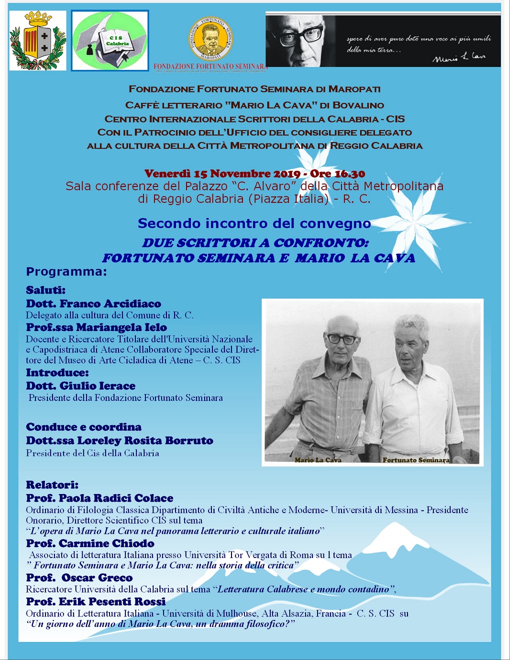 Foto manifesto Due scrittori a confronto